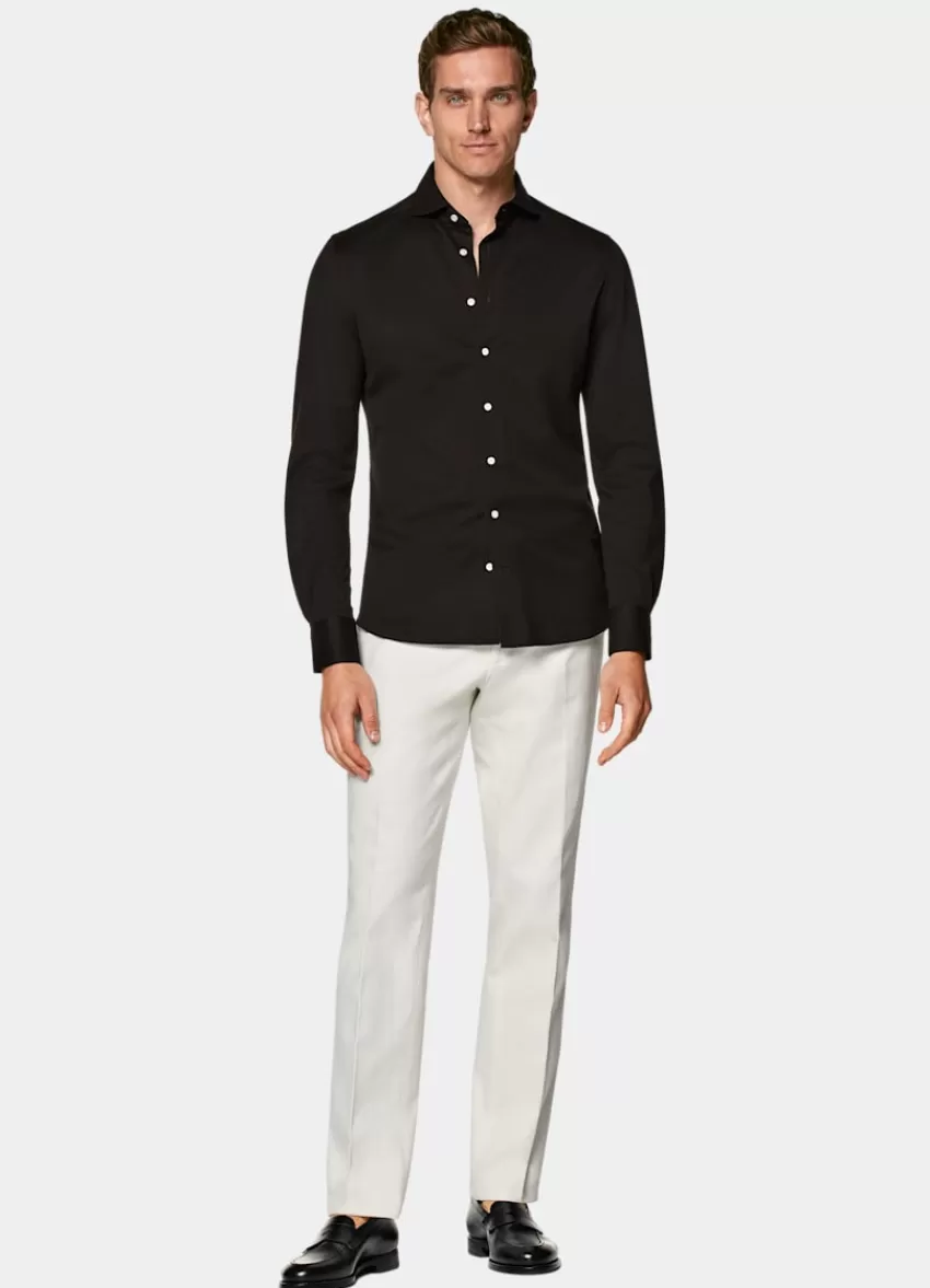 Suitsupply Hemd Dunkelbraun Extra Slim Fit Aus Purer Baumwolle-Strick | Deutschland Online