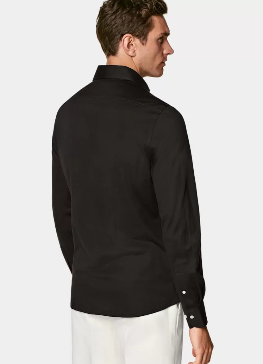 Suitsupply Hemd Dunkelbraun Extra Slim Fit Aus Purer Baumwolle-Strick | Deutschland Online