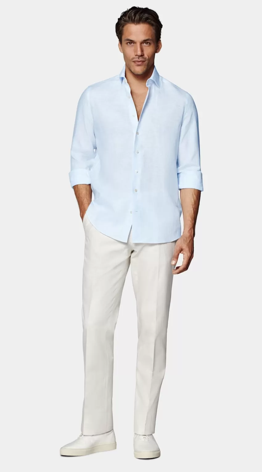 Suitsupply Hemd Hellblau Slim Fit Aus Pures Leinen | Deutschland Fashion