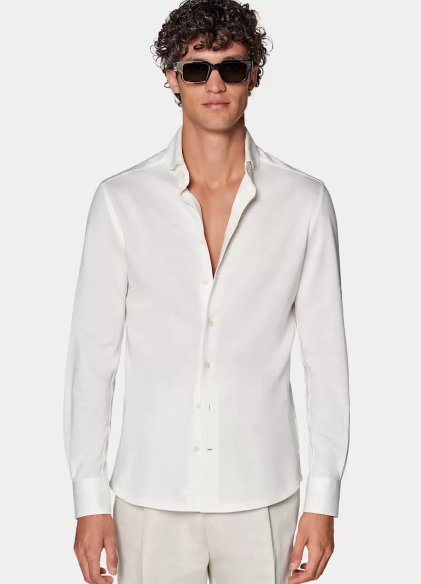 Suitsupply Hemd Off-white Extra Slim Fit Aus Ägyptische Baumwolle Strickwear | Deutschland New