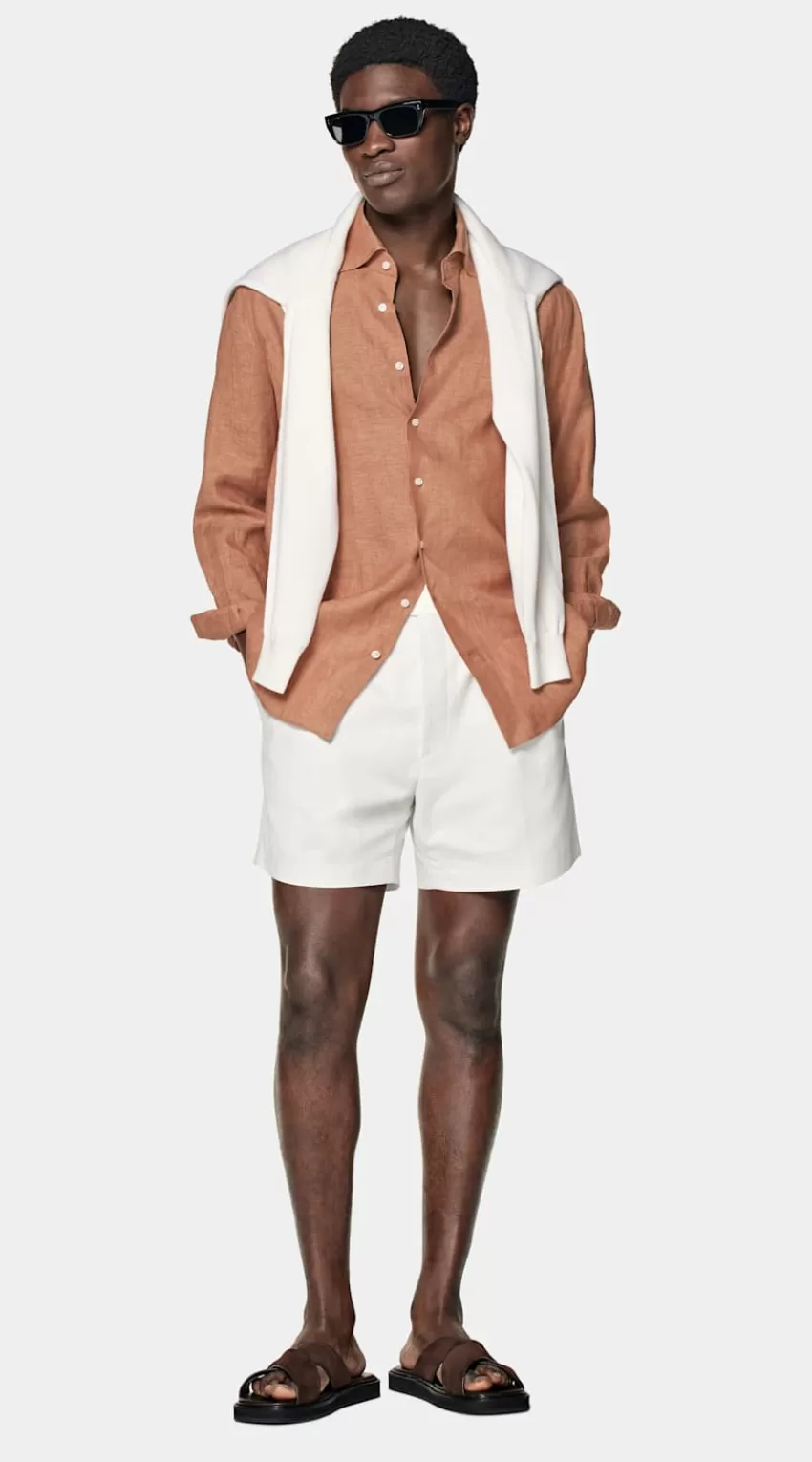 Suitsupply Hemd Orange Slim Fit Aus Pures Leinen | Deutschland Cheap