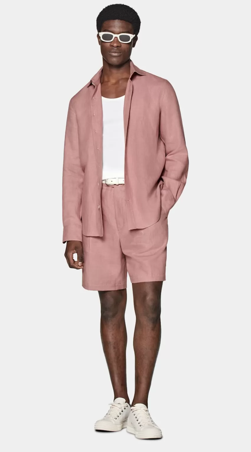 Suitsupply Hemd Pink Slim Fit Aus Pures Leinen | Deutschland Best Sale