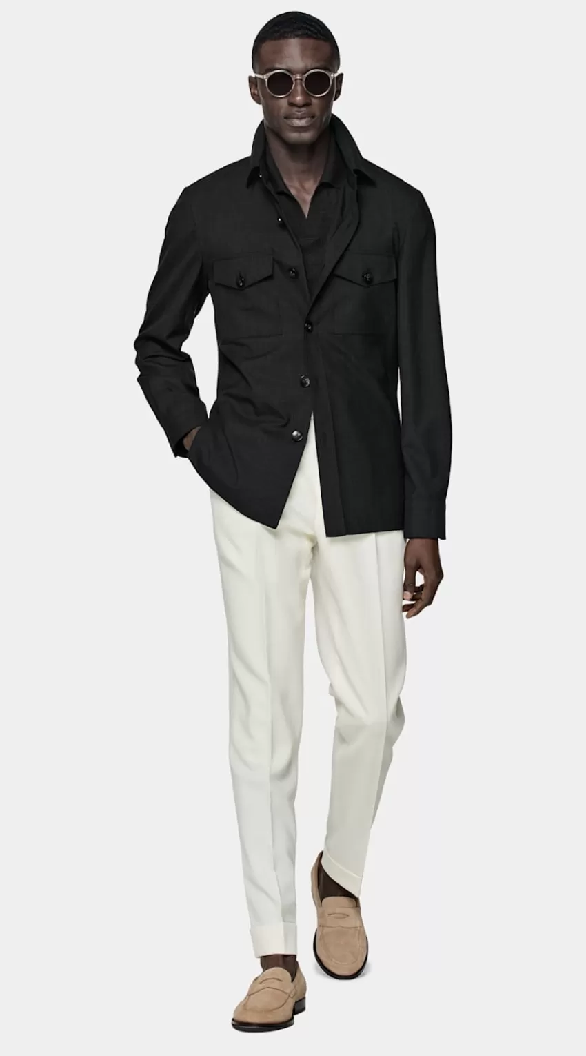 Suitsupply Hemd-Sakko Dunkelgrau Relaxed Fit Aus Pure S120er Tropical Schurwolle | Deutschland Discount