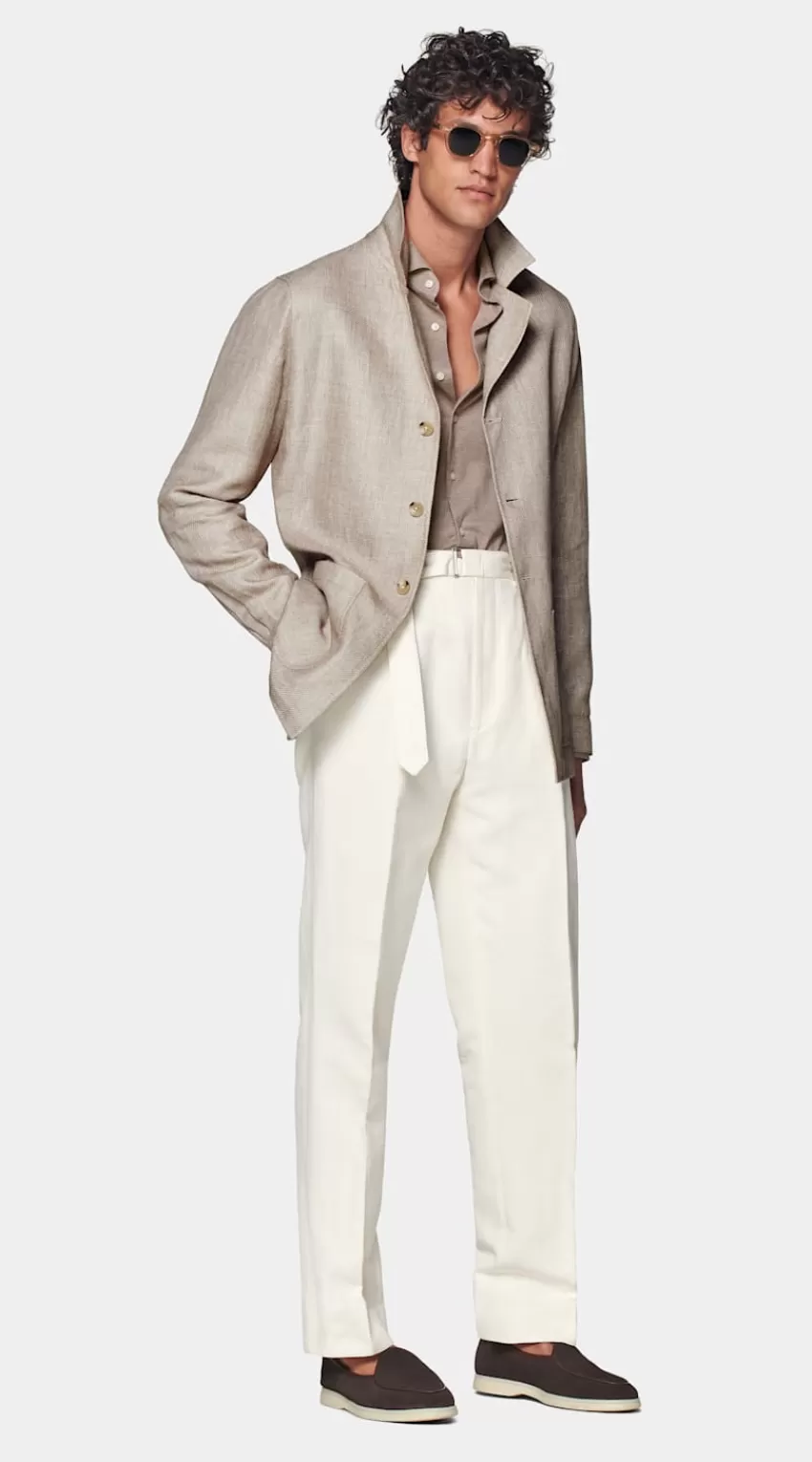 Suitsupply Hemd-Sakko Mittelbraun Relaxed Fit Aus Leinen Alpaka Seide | Deutschland Cheap