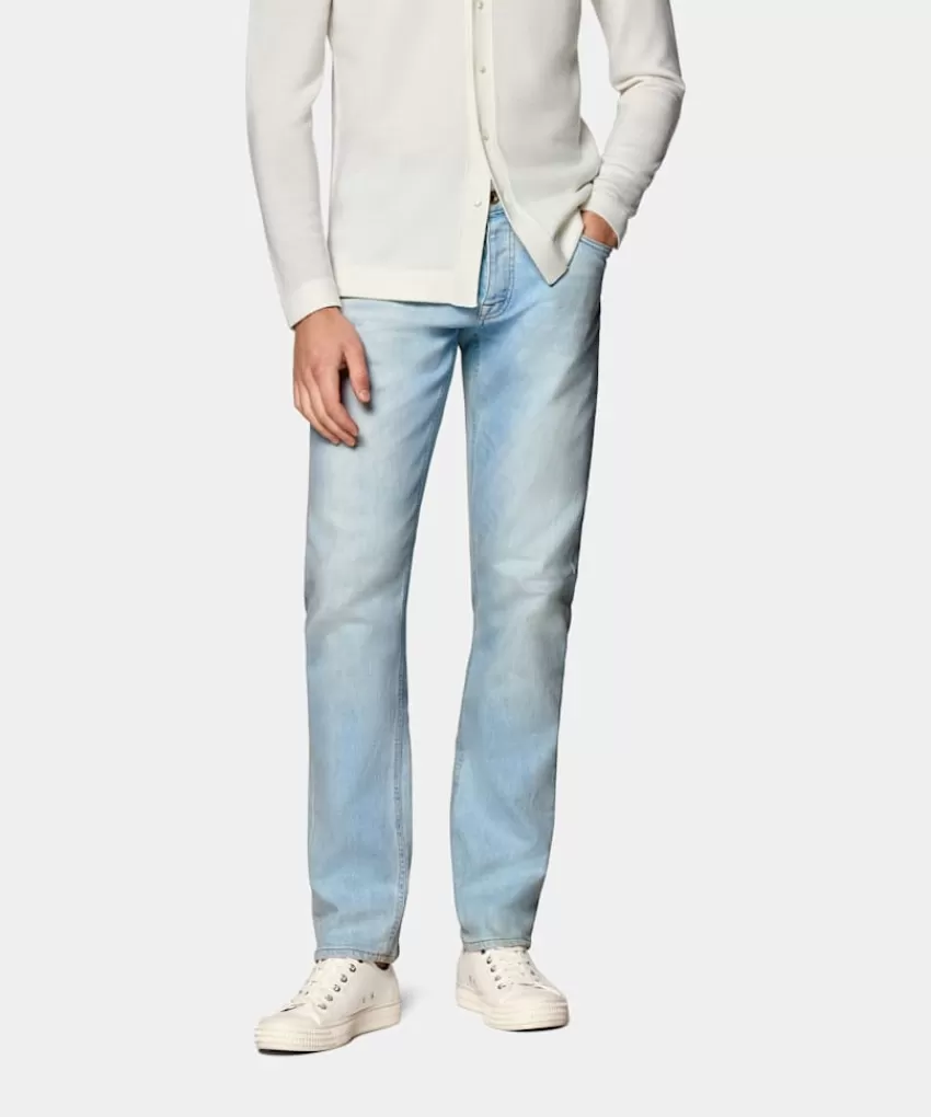Suitsupply Jules Jeans Hellblau Slim Leg Tapered Aus Stretch Denim | Deutschland Clearance