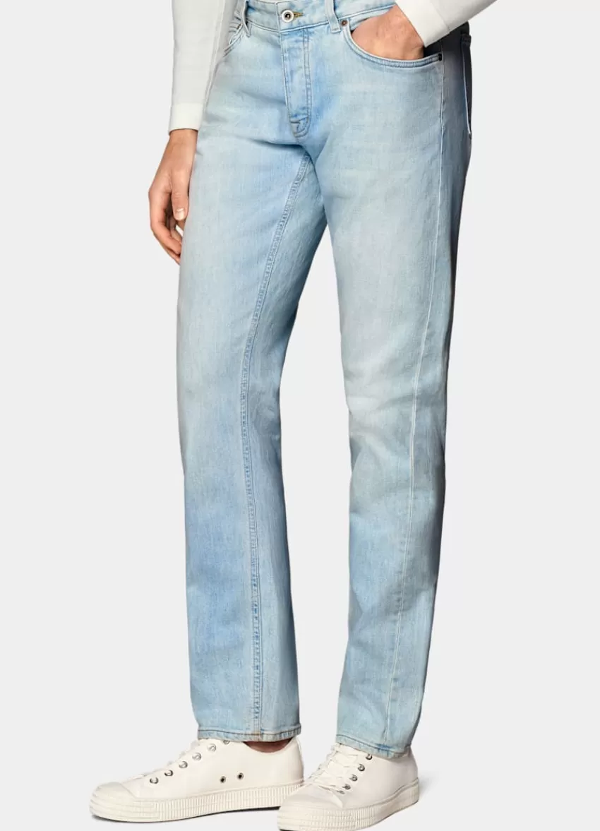 Suitsupply Jules Jeans Hellblau Slim Leg Tapered Aus Stretch Denim | Deutschland Clearance