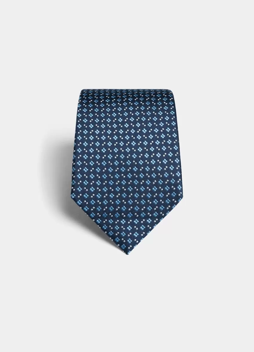 Suitsupply Krawatte Blau Mit Floralem Muster Aus Reine Seide | Deutschland Online