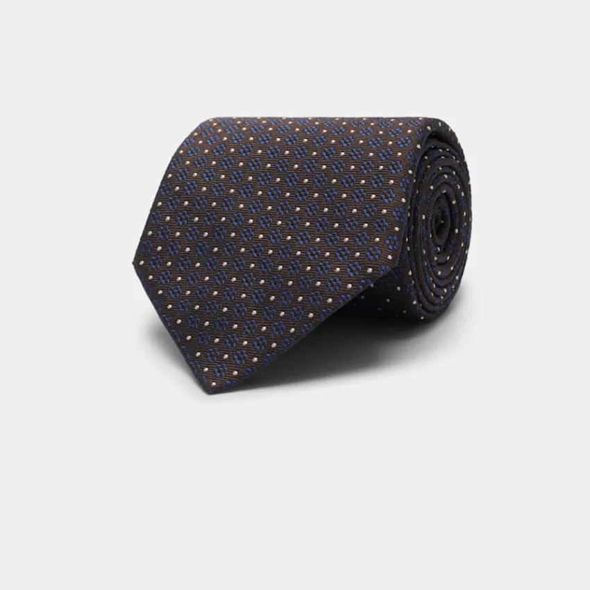 Suitsupply Krawatte Braun Mit Floralem Muster Aus Reine Seide | Deutschland Store