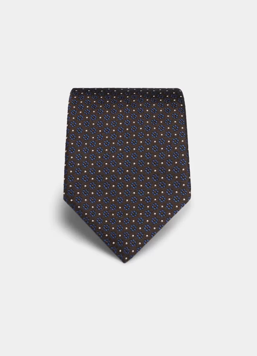 Suitsupply Krawatte Braun Mit Floralem Muster Aus Reine Seide | Deutschland Store