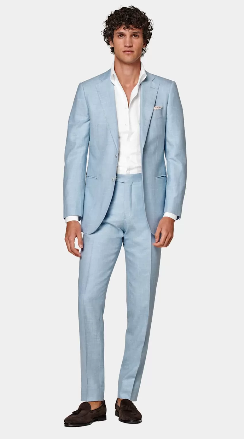 Suitsupply Lazio Anzug Hellblau Tailored Fit Aus Schurwolle Seide Leinen | Deutschland Best