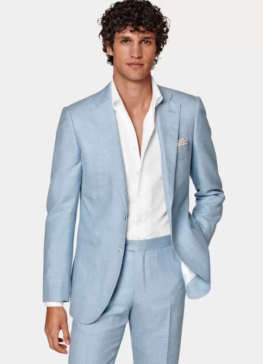 Suitsupply Lazio Anzug Hellblau Tailored Fit Aus Schurwolle Seide Leinen | Deutschland Best