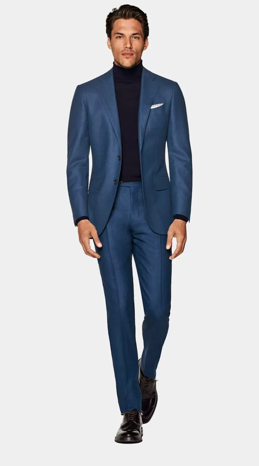 Suitsupply Lazio Anzug Mittelblau Tailored Fit Aus Pure S120er Schurwolle | Deutschland Cheap