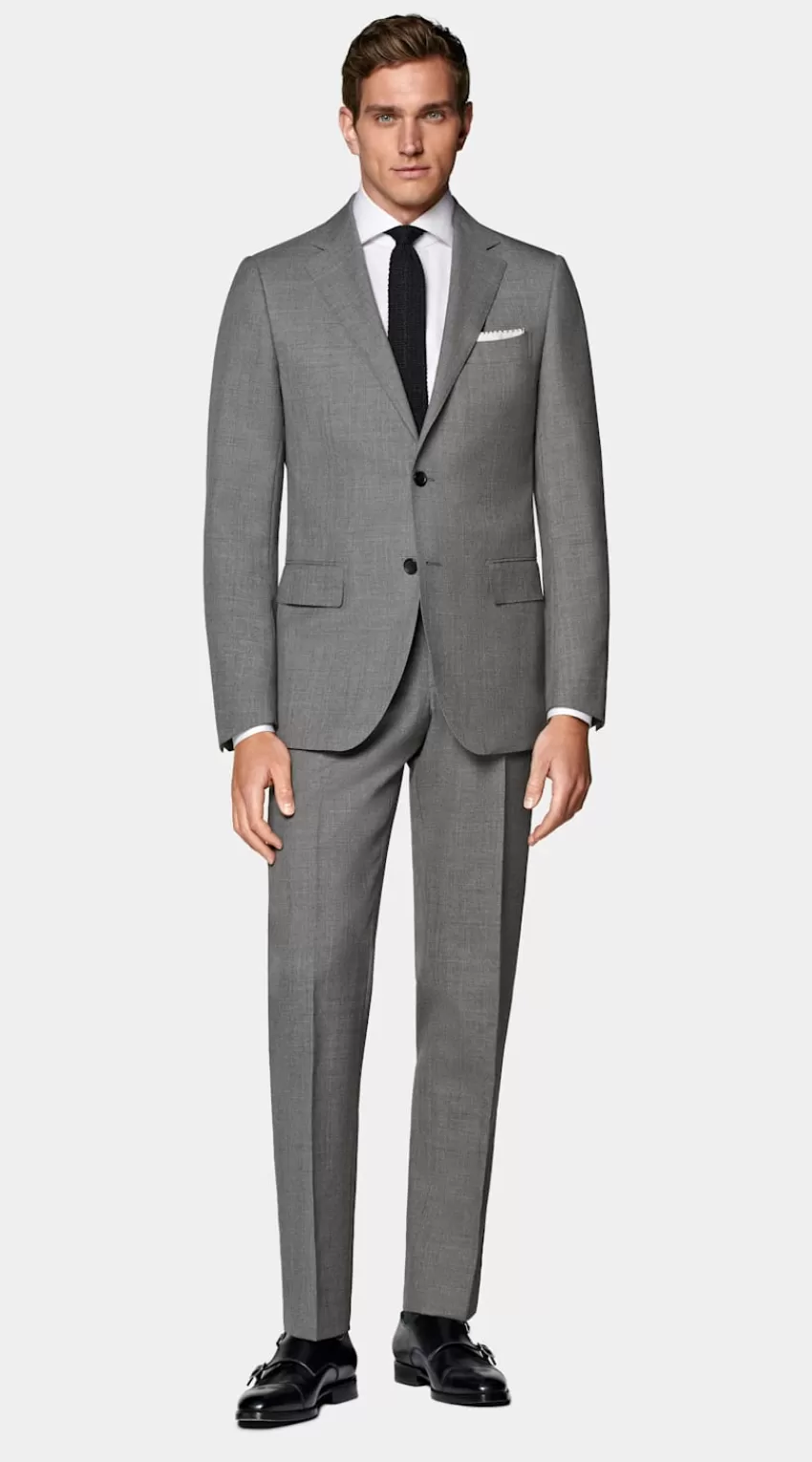 Suitsupply Lazio Perennial Anzug Mittelgrau Tailored Fit Aus Pure Tropical Schurwolle | Deutschland Hot