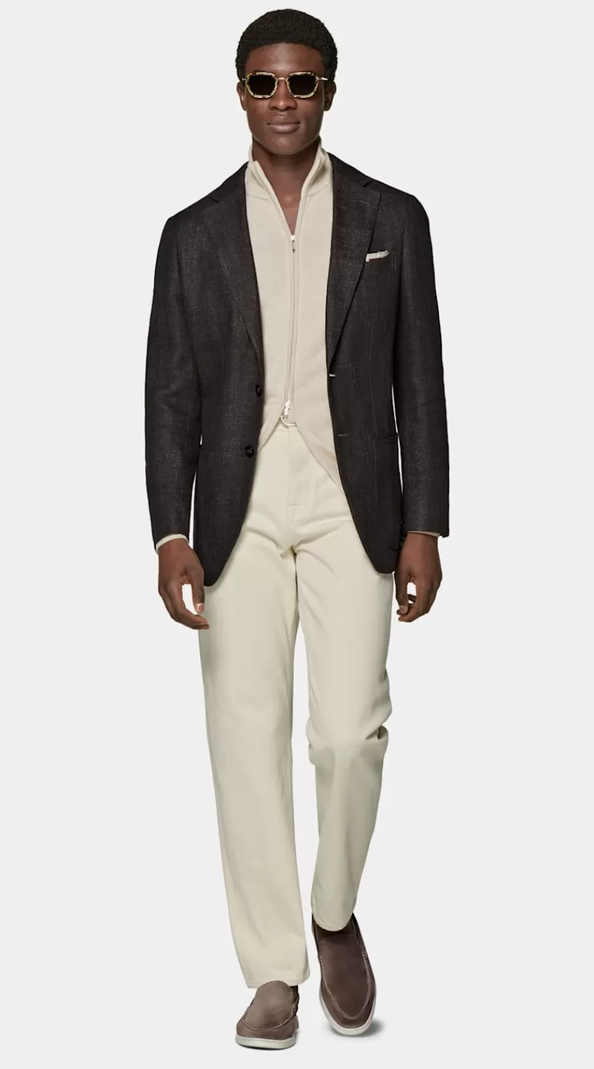 Suitsupply Lazio Sakko Dunkelbraun Tailored Fit Aus Giro Inglese | Deutschland Discount