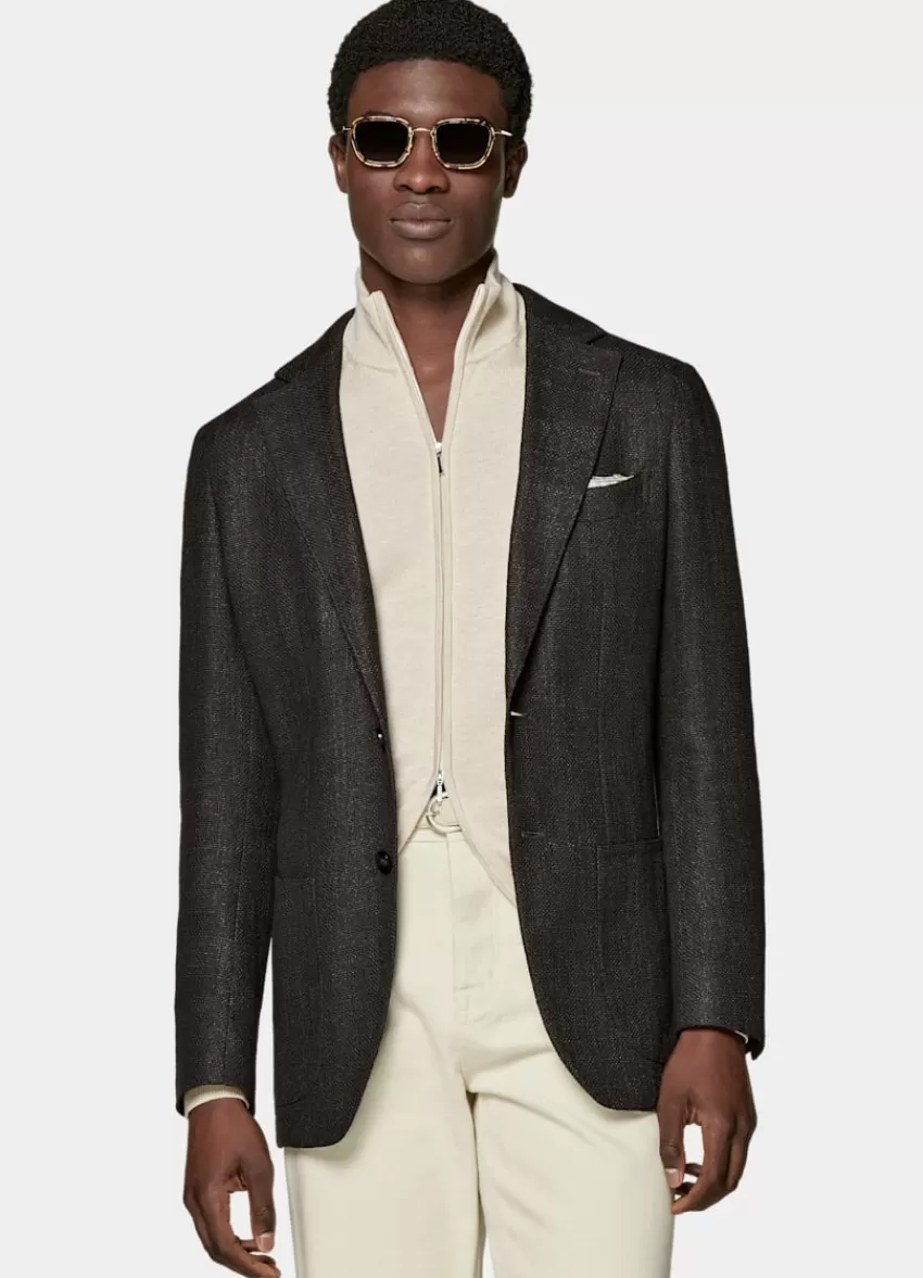 Suitsupply Lazio Sakko Dunkelbraun Tailored Fit Aus Giro Inglese | Deutschland Discount