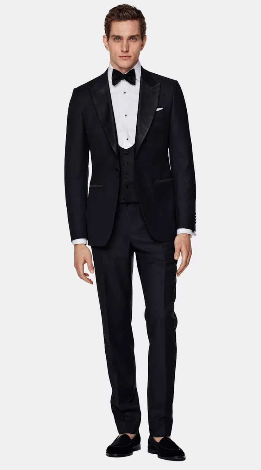 Suitsupply Lazio Smoking Dreiteilig Navy Tailored Fit Aus Pure S110er Schurwolle | Deutschland Best
