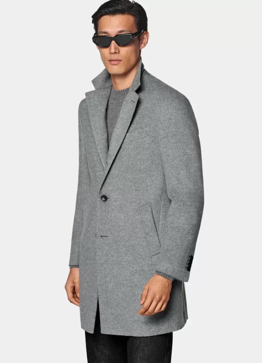 Suitsupply Mantel Hellgrau Aus Pure Schurwolle | Deutschland Discount