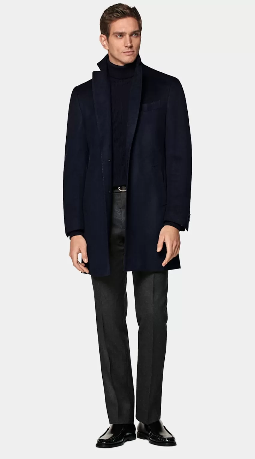 Suitsupply Mantel Navy Aus Pures Circular Kaschmir | Deutschland Online