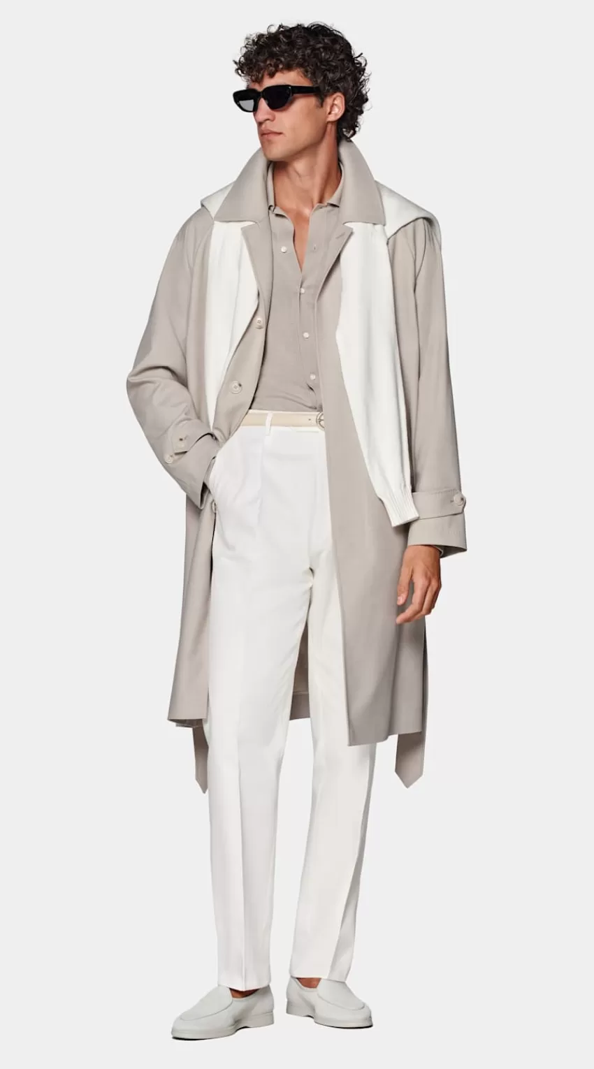 Suitsupply Mantel Taupe Gürtel Aus Pure 4fach Traveller Schurwolle | Deutschland Discount