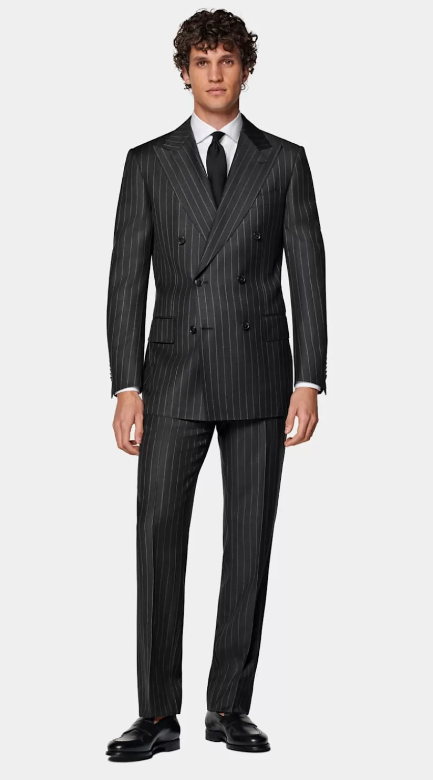 Suitsupply Milano Anzug Dunkelgrau Gestreift Tailored Fit Aus Pure S130er Schurwolle | Deutschland Cheap