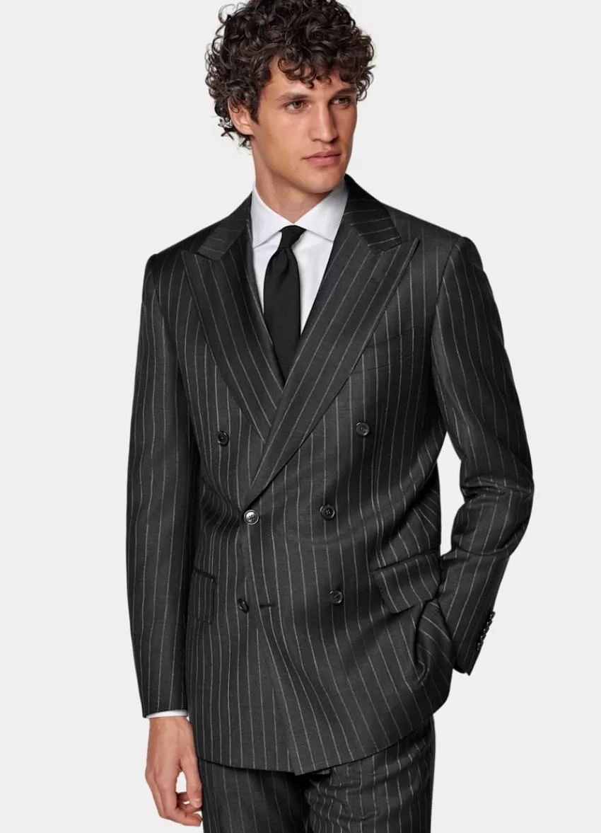 Suitsupply Milano Anzug Dunkelgrau Gestreift Tailored Fit Aus Pure S130er Schurwolle | Deutschland Cheap