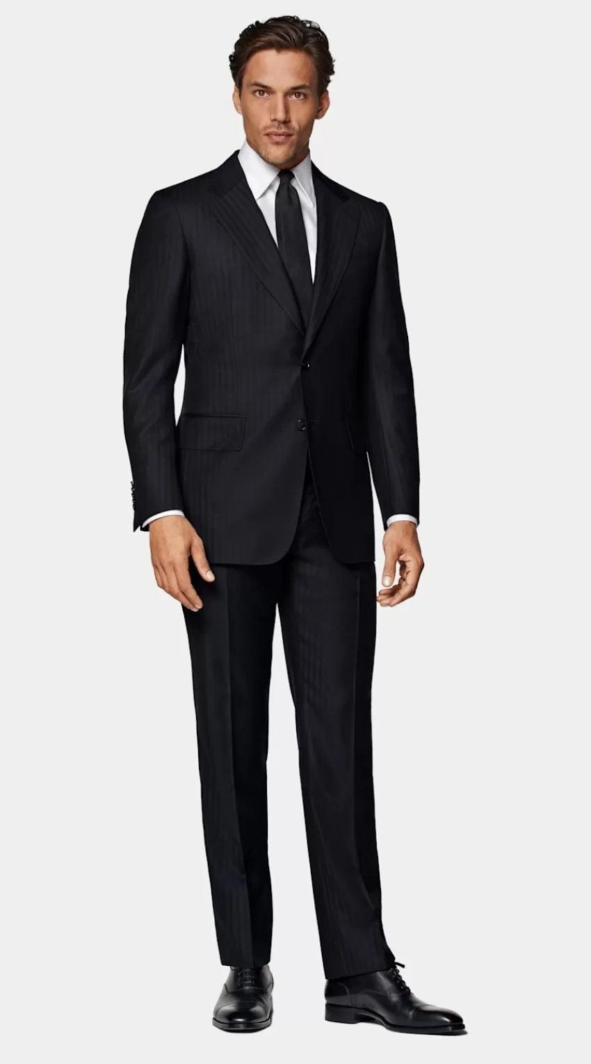 Suitsupply Milano Anzug Navy Gestreift Tailored Fit Aus Pure S130er Schurwolle | Deutschland New