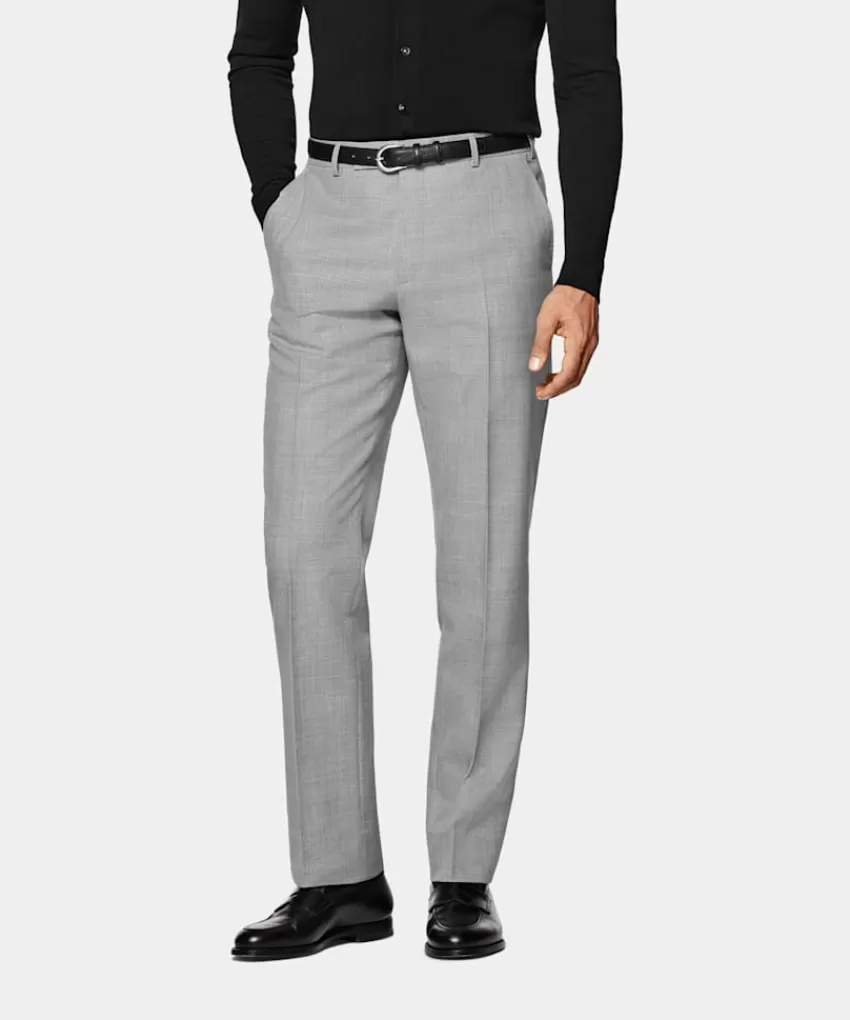 Suitsupply Milano Hose Hellgrau Straight Leg Aus Pure 4fach Traveller Schurwolle | Deutschland Fashion