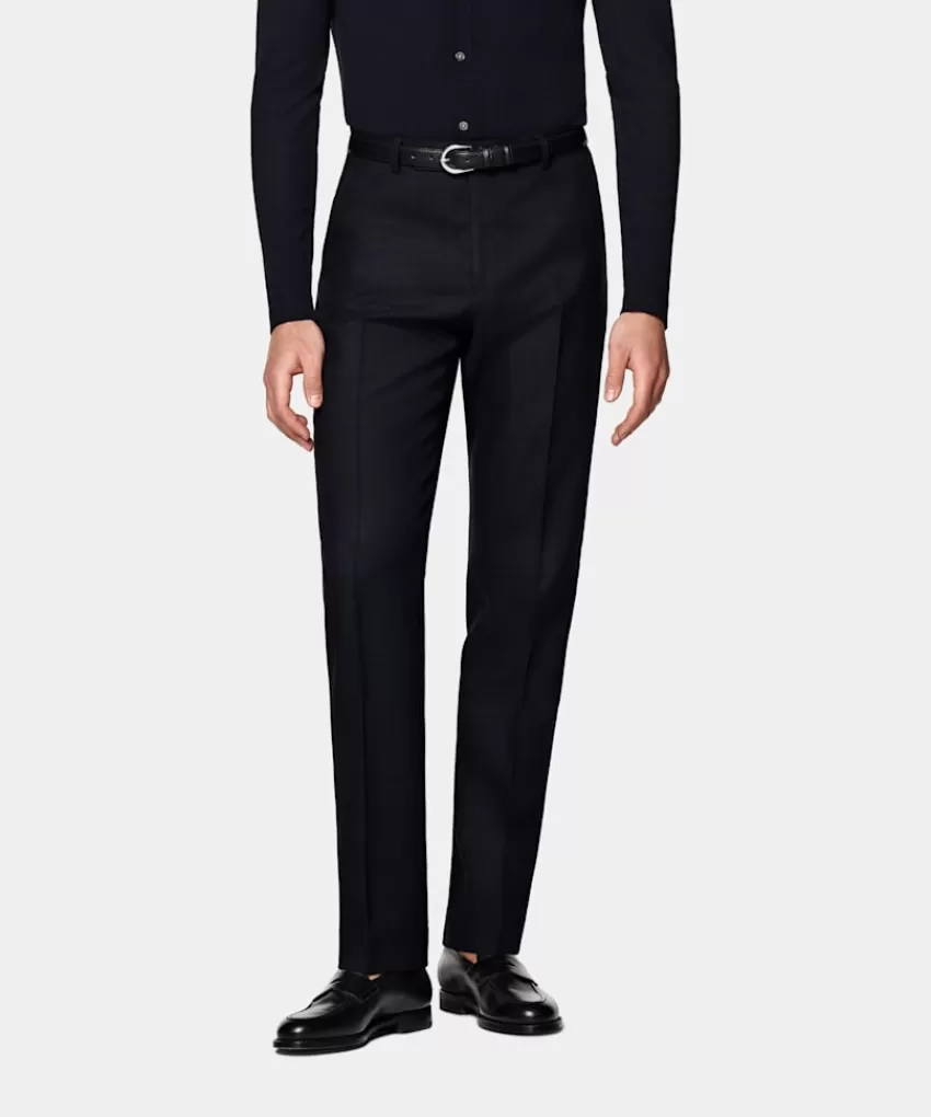 Suitsupply Milano Hose Navy Straight Leg Aus Pure 4fach Traveller Schurwolle | Deutschland Discount