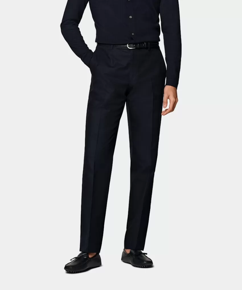 Suitsupply Milano Hose Navy Straight Leg Aus Reine Baumwolle | Deutschland Sale