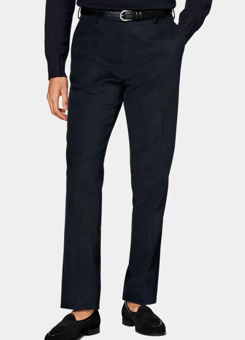 Suitsupply Milano Hose Navy Straight Leg Aus Stretch-Baumwolle | Deutschland Cheap