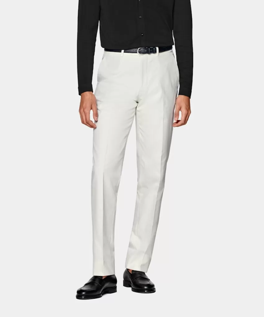 Suitsupply Milano Hose Off-white Straight Leg Aus Reine Baumwolle | Deutschland Cheap