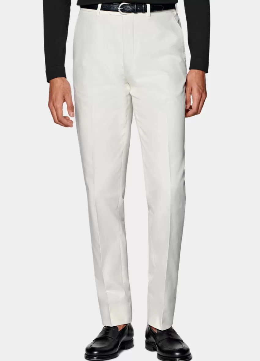 Suitsupply Milano Hose Off-white Straight Leg Aus Reine Baumwolle | Deutschland Cheap