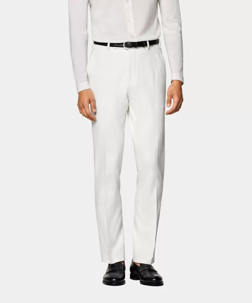 Suitsupply Milano Hose Off-white Straight Leg Aus Stretch-Baumwolle | Deutschland Outlet