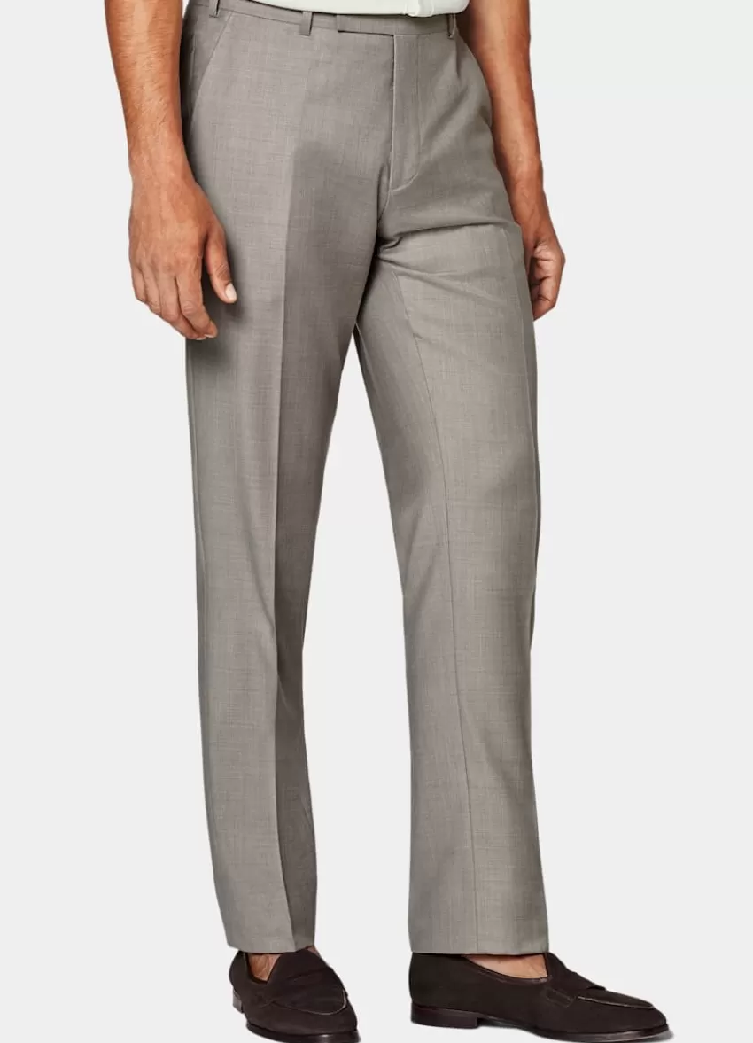 Suitsupply Milano Hose Taupe Straight Leg Aus Pure S110er Schurwolle | Deutschland Shop