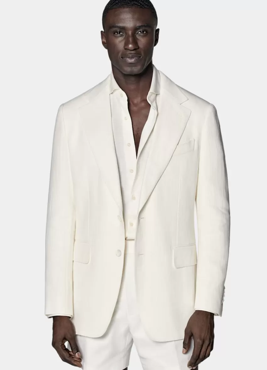 Suitsupply Milano Sakko Off-white Tailored Fit Aus Pures Leinen | Deutschland Fashion