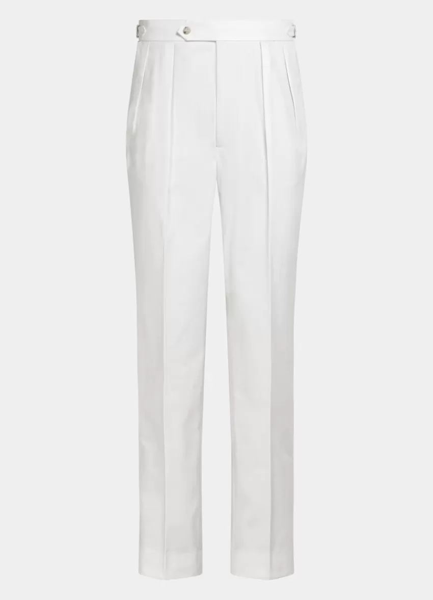 Suitsupply Mira Hose Off-white Wide Leg Tapered Aus Reine Baumwolle | Deutschland Cheap