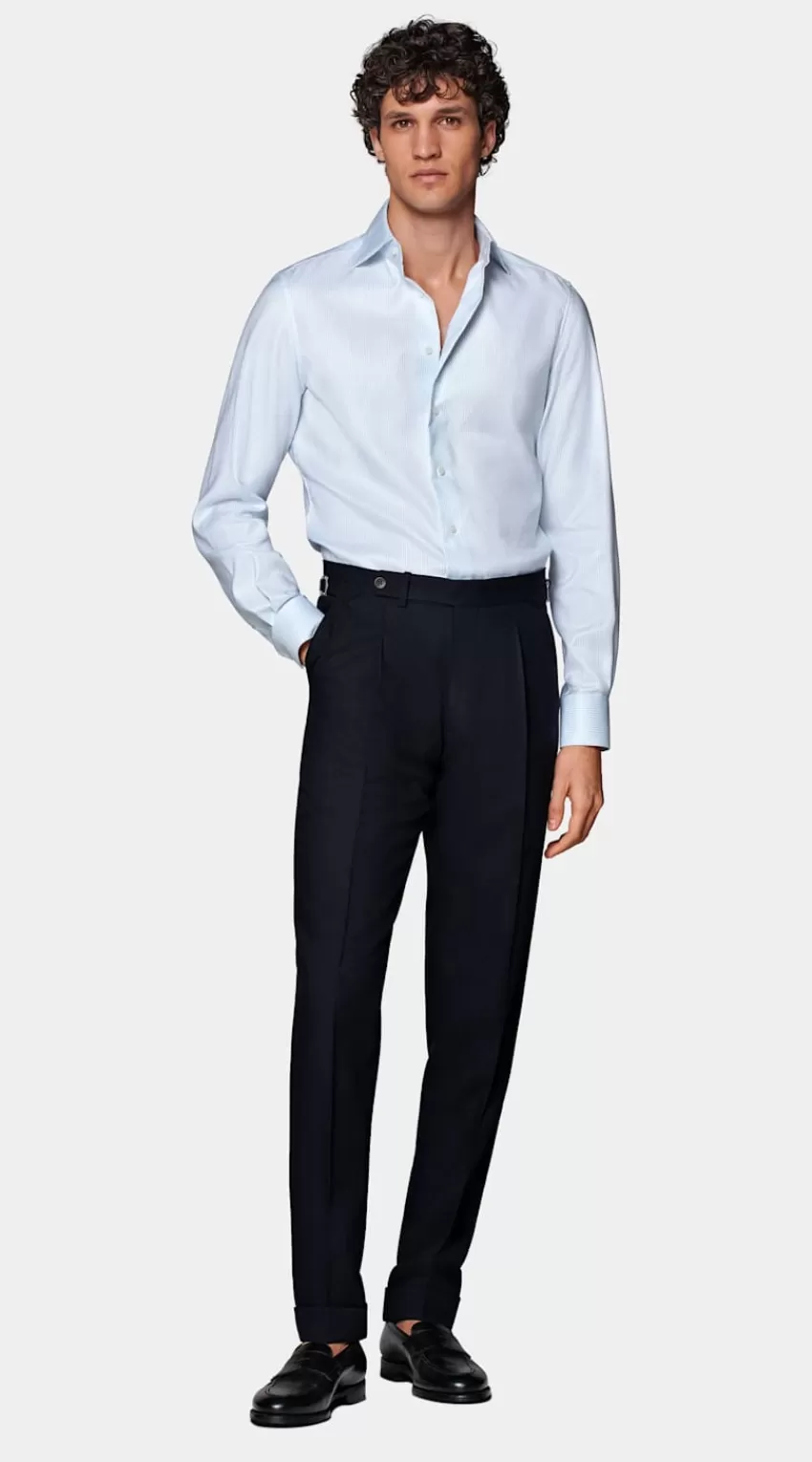 Suitsupply Oxford Hemd Hellblau Gestreift Extra Slim Fit Aus Pima-Baumwolle Traveller | Deutschland Online