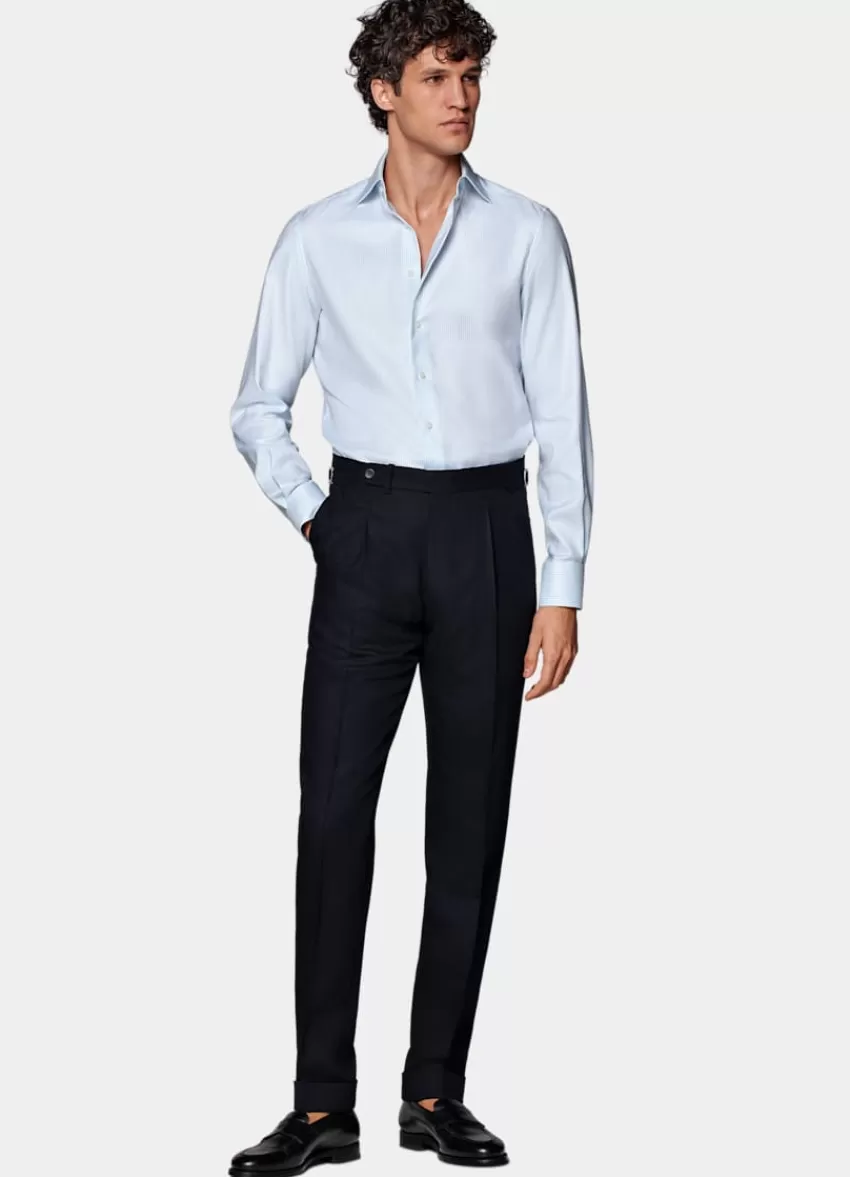 Suitsupply Oxford Hemd Hellblau Gestreift Extra Slim Fit Aus Pima-Baumwolle Traveller | Deutschland Online