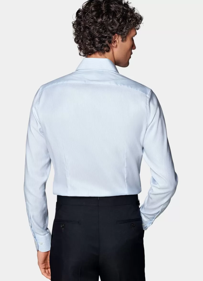 Suitsupply Oxford Hemd Hellblau Gestreift Extra Slim Fit Aus Pima-Baumwolle Traveller | Deutschland Online