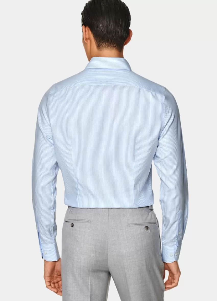 Suitsupply Oxford Hemd Hellblau Gestreift Extra Slim Fit Aus Pure Traveller Baumwolle | Deutschland Best