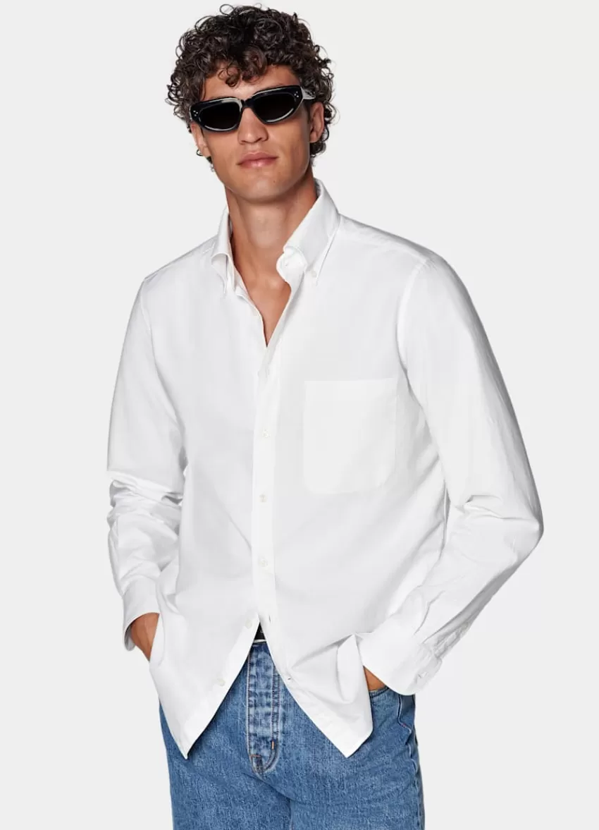 Suitsupply Oxford Hemd Weiß Slim Fit Aus Ägyptische Baumwolle | Deutschland Outlet