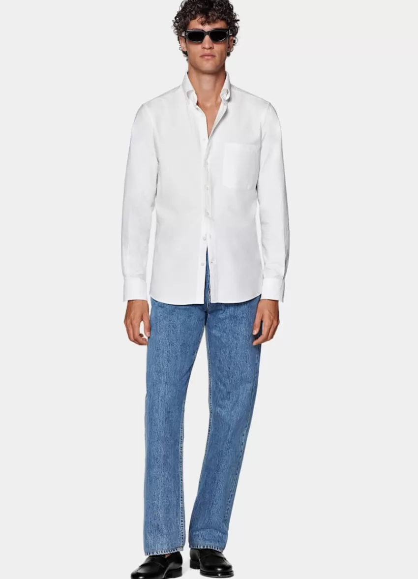 Suitsupply Oxford Hemd Weiß Slim Fit Aus Ägyptische Baumwolle | Deutschland Outlet