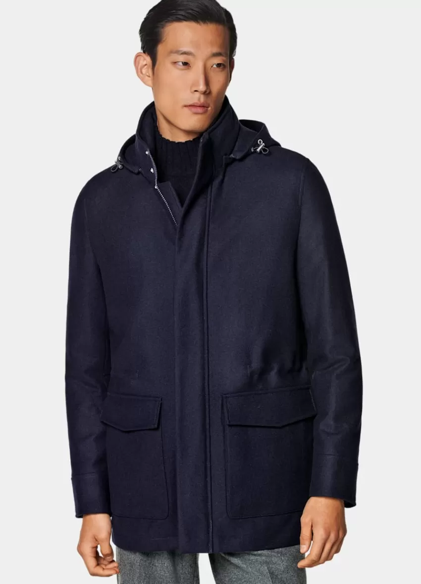 Suitsupply Parka Navy Gepolstert Aus Wolle Kaschmir | Deutschland Store