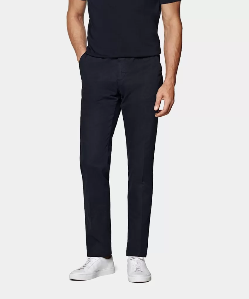 Suitsupply Porto Chino Navy Slim Leg Straight Aus Stretch-Baumwolle | Deutschland Best