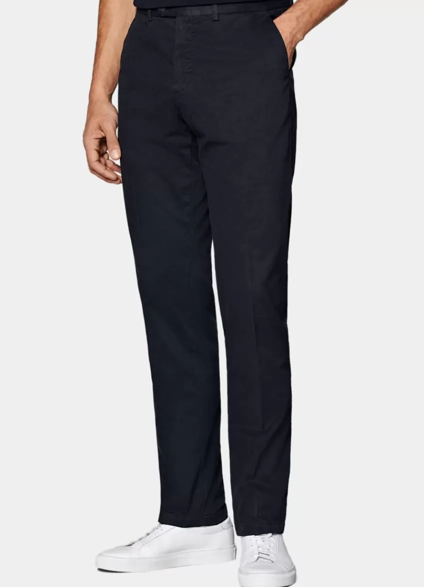 Suitsupply Porto Chino Navy Slim Leg Straight Aus Stretch-Baumwolle | Deutschland Best