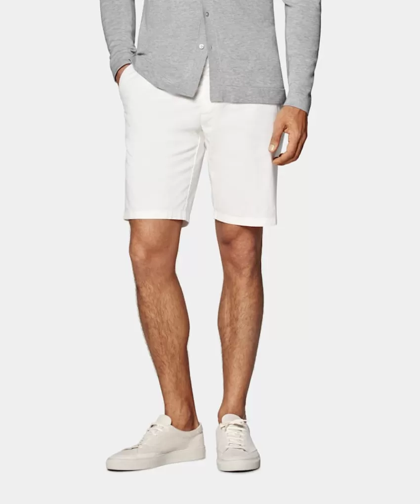 Suitsupply Porto Shorts Off-white Aus Stretch-Baumwolle | Deutschland Sale