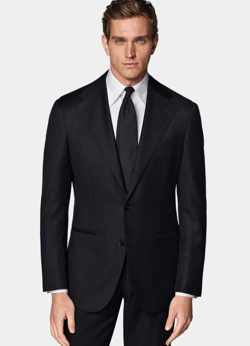 Suitsupply Roma Anzug Navy Gestreift Relaxed Fit Aus Pure Schurwolle | Deutschland Clearance