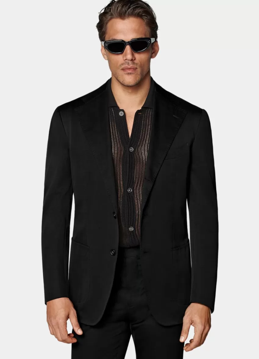 Suitsupply Roma Anzug Schwarz Relaxed Fit Aus Baumwolle Cashmere | Deutschland Best