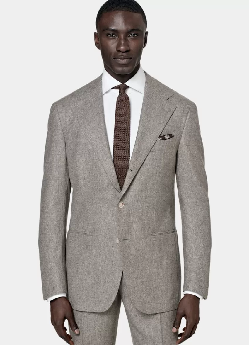 Suitsupply Roma Anzug Taupe Relaxed Fit Aus Circular Schurwolle-Flanell | Deutschland Flash Sale
