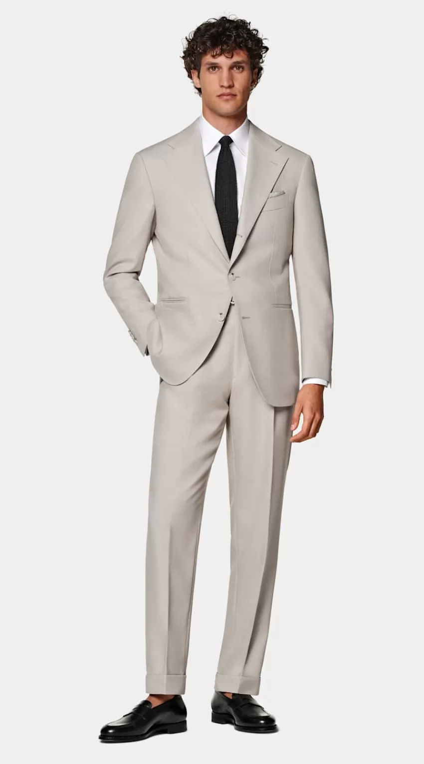 Suitsupply Roma Anzug Taupe Relaxed Fit Aus Pure 4fach Traveller Schurwolle | Deutschland Best